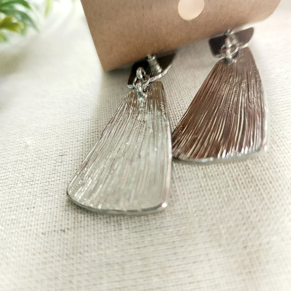 Silvertone Earring Bundle - 4 pairs set of pierced earrings - Picture 7 of 12